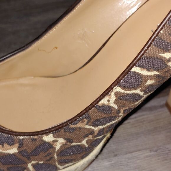 Nine West cheetah print twine platform canvas  heel Sz 7 - Picture 7 of 14